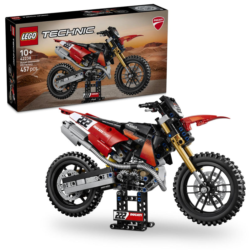 LEGO Technic Ducati Desmo450 MX Factory Motor Speelgoed voor Kinderen vanaf 10 Jaar - Voertuig Bouwpakket met Speelgoedmotor met Besturing en Ophanging - Cadeau voor Jongens en Meisjes - 42238