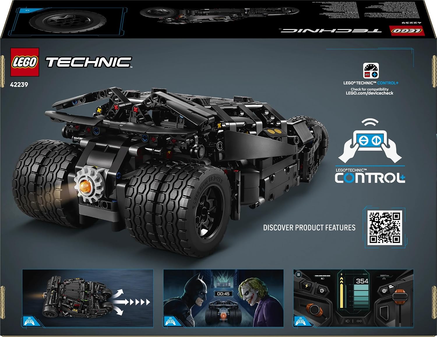 LEGO Technic Batmobile Tumbler - op Afstand Bestuurbare Speelgoed Auto - Bouwpakket voor Kinderen vanaf 12 Jaar - Batman Merchandise - Modelauto en Koplampen - Cadeau voor Jongens en Meisjes - 42239