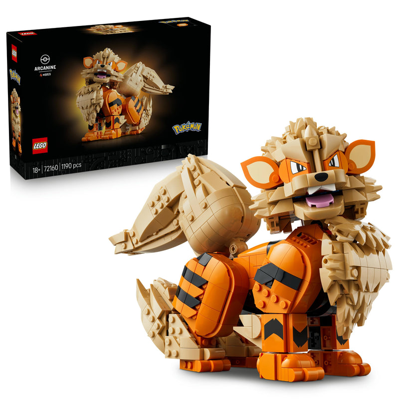 LEGO Pokémon Arcanine Figure - Building Set for Adults - Anime Model Kit w/Posable Tail, Legs & Head - DIY Room or Shelf Decor - Collectible Gaming Gift Idea - 72160