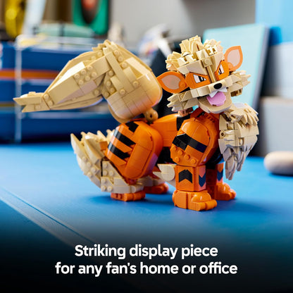 LEGO Pokémon Arcanine Figure - Building Set for Adults - Anime Model Kit w/Posable Tail, Legs & Head - DIY Room or Shelf Decor - Collectible Gaming Gift Idea - 72160