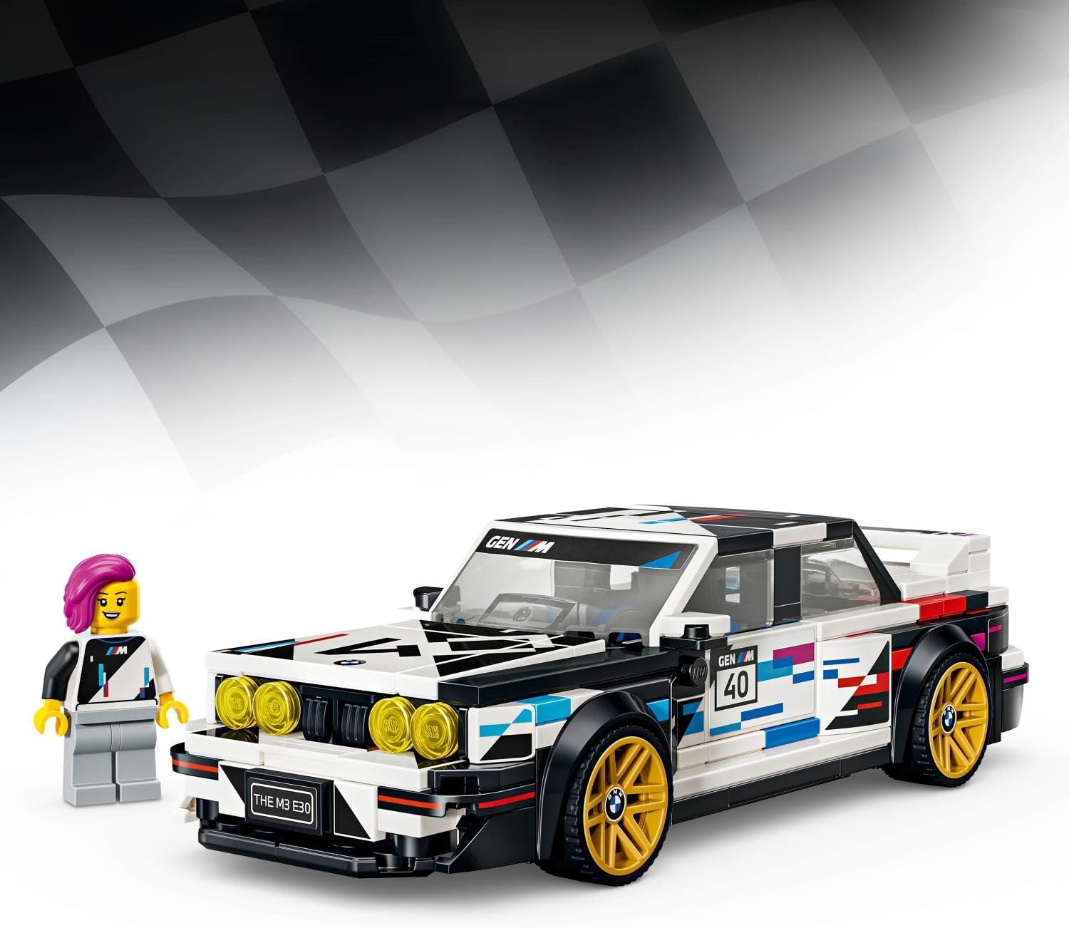 LEGO Speed Champions BMW M3 (E30) - Speelgoed Auto Bouwpakket voor Kinderen vanaf 9 Jaar - BMW Modelauto met Minifiguur - Kinderkamer Decoratie - Cadeau voor Jongens, Meisjes en Autoliefhebbers 77263