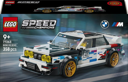LEGO Speed Champions BMW M3 (E30) Car Toy - Model Kit w/Collectible Driver Minifigure - Birthday Gift Idea for 9+ Year Old Boys & Motorsport Fans - 77263