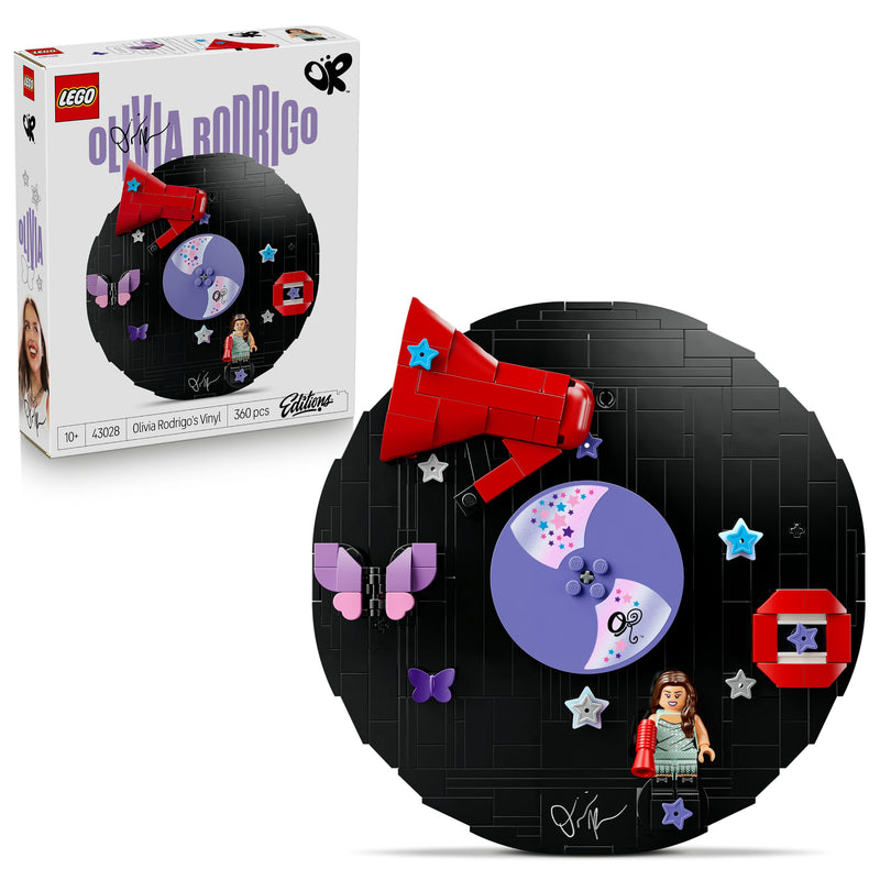 LEGO Editions Olivia Rodrigo's Vinyl - Toy w/Record Model, Minifigure & Accessories - Desk or Wall Decor - Music Gift for 10+ Year Old Girls, Boys & Fans - 43028