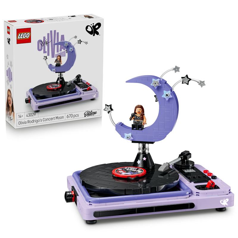 LEGO Editions Olivia Rodrigo's Concert Moon - Record Player Model Kit w/Vinyl & Minifigure - Kids' Room Decor - Music Gift for 14+ Year Old Teenage Girls, Boys & Fans - 43029