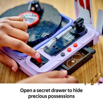 LEGO Editions Olivia Rodrigo's Concert Moon - Record Player Model Kit w/Vinyl & Minifigure - Kids' Room Decor - Music Gift for 14+ Year Old Teenage Girls, Boys & Fans - 43029