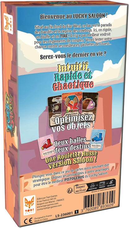 Topi Games Lucky Saloon Wild West Card Game | Wild West bluffing card game for 2-8 players, 15 minutes, ages 7+; outlast rival gunslingers.