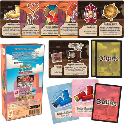 Topi Games Lucky Saloon Wild West Card Game | Wild West bluffing card game for 2-8 players, 15 minutes, ages 7+; outlast rival gunslingers.