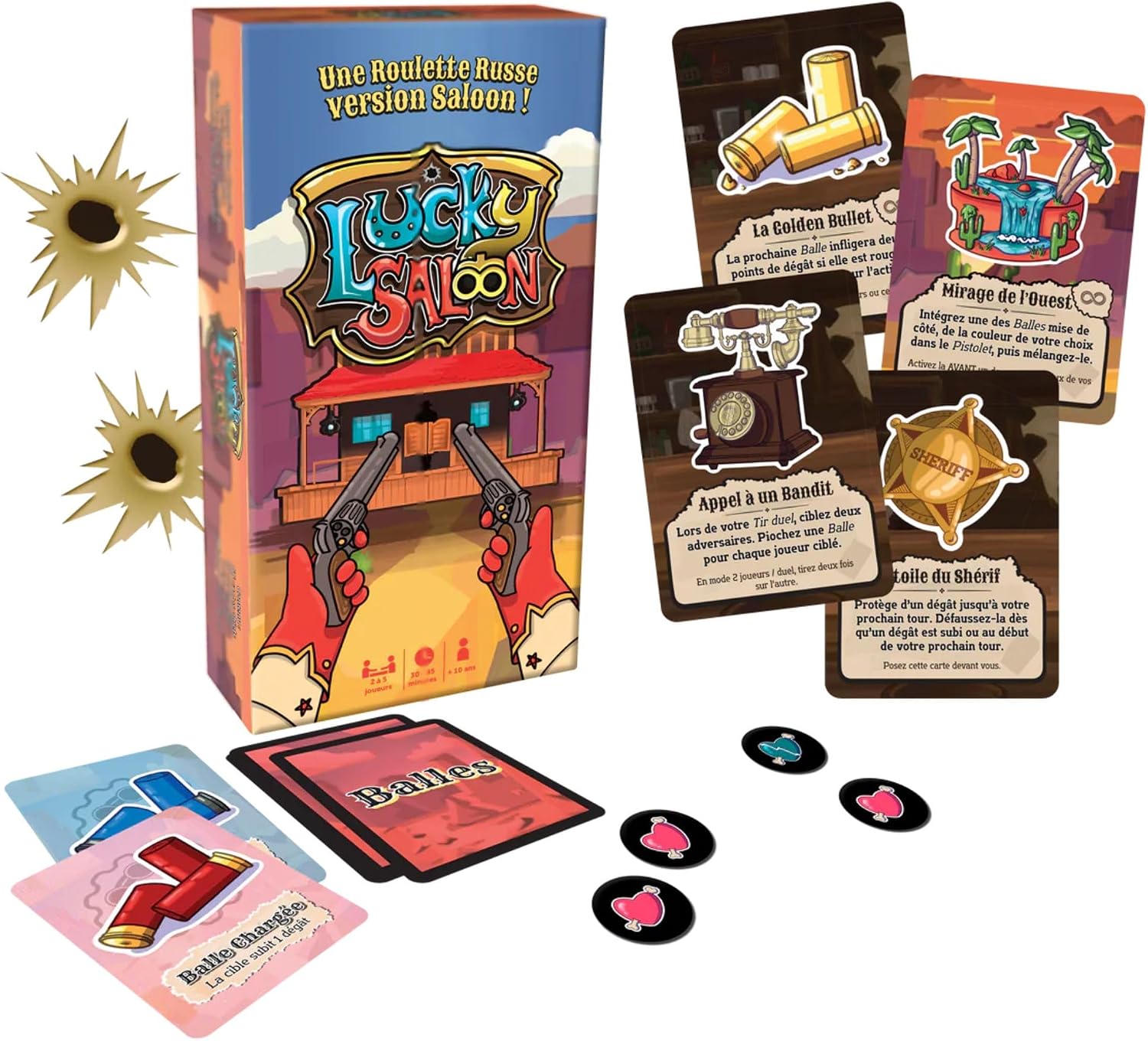 Topi Games Lucky Saloon Wild West Card Game | Wild West bluffing card game for 2-8 players, 15 minutes, ages 7+; outlast rival gunslingers.