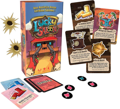 Topi Games Lucky Saloon Wild West Card Game | Wild West bluffing card game for 2-8 players, 15 minutes, ages 7+; outlast rival gunslingers.
