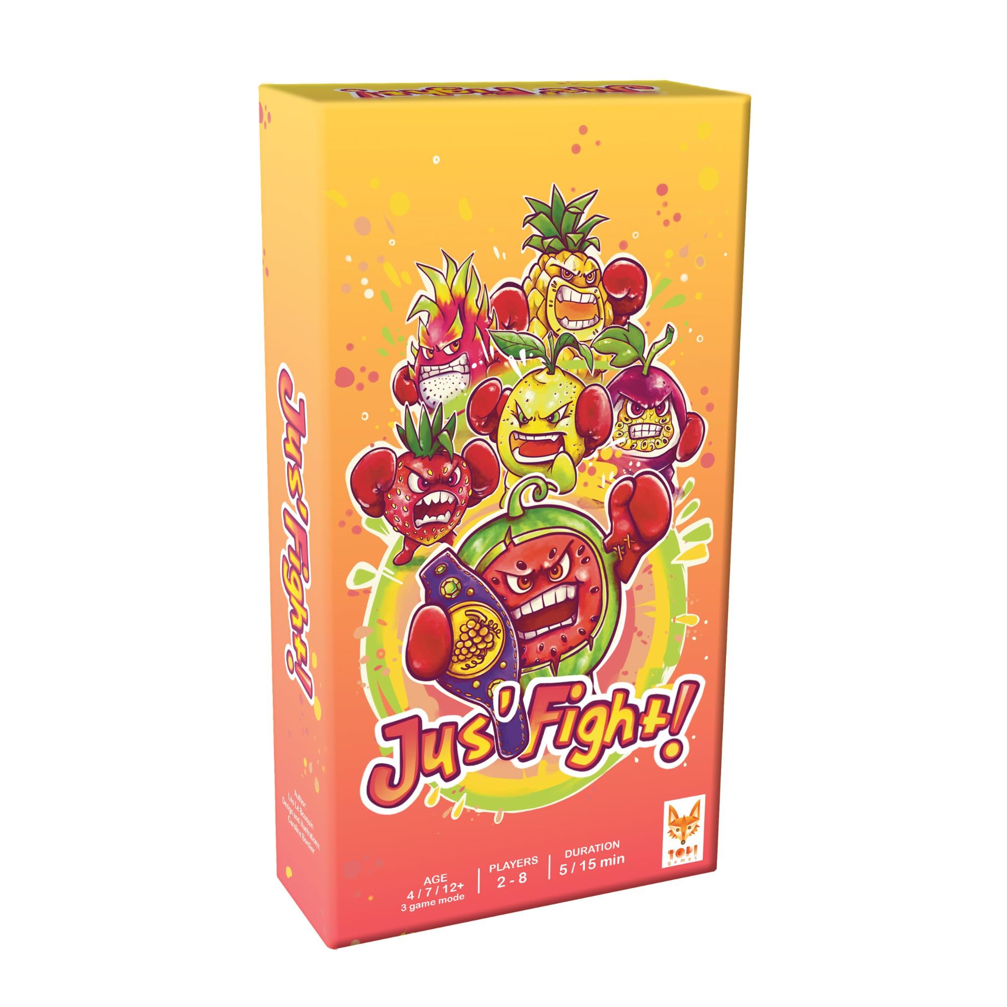 Topi Games | Jus' Fight | Card Game, Fast Paced Family Strategy Game With Fruit Battles And Special Action Cards | 2 To 8 Players | 15 Minutes