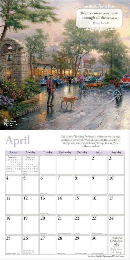 Thomas Kinkade Lightposts for Living 2027 Wall Calendar: Original Andrews McMeel-Kalender