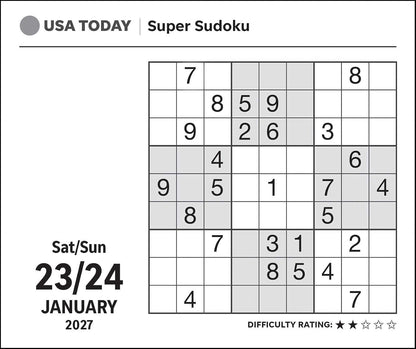 USA TODAY Super Sudoku 2027 Day-to-Day Calendar
