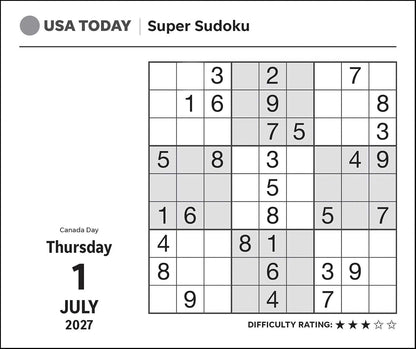 USA TODAY Super Sudoku 2027 Day-to-Day Calendar