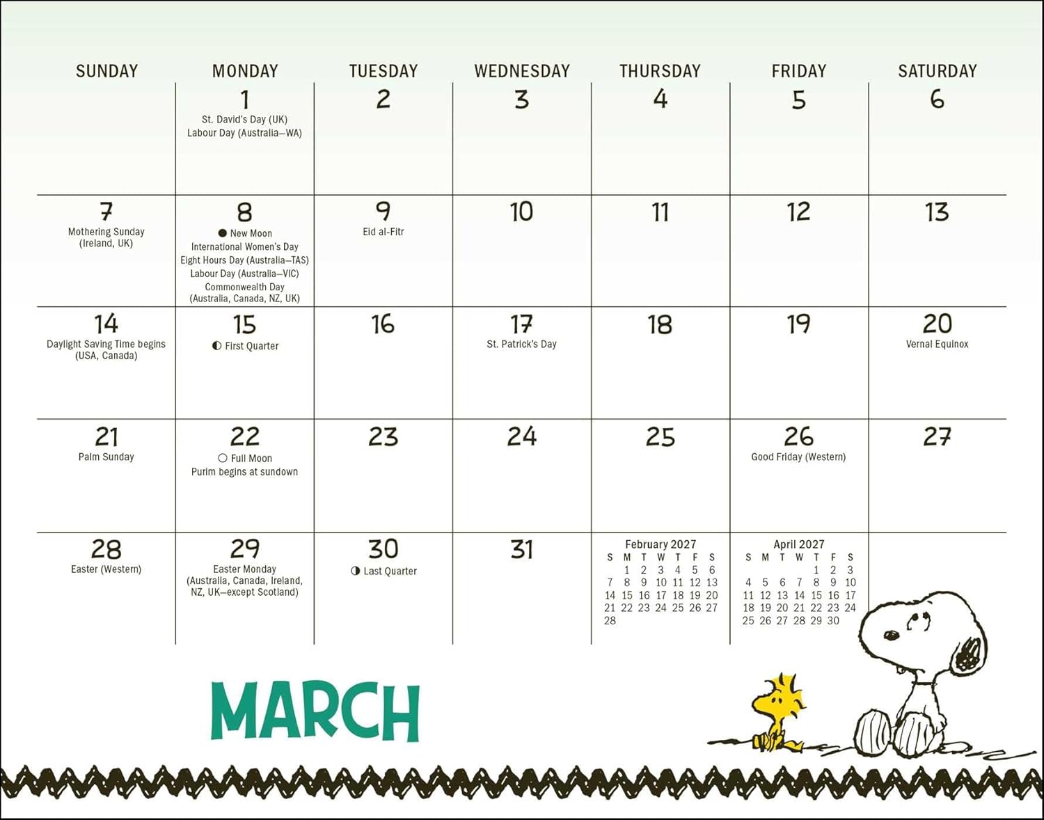 PEANUTS® 2027 Monthly Desk Calendar