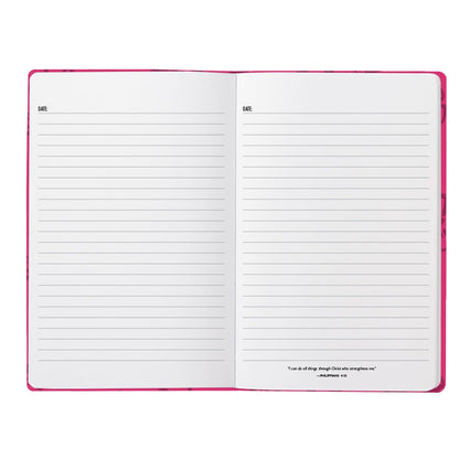Kerusso - Loved Chosen Redeemed by Jesus - 8.4 x 5.5 Inch Soft Touch Faux Leather - Composition Journal Notebook, Fuchsia Pink