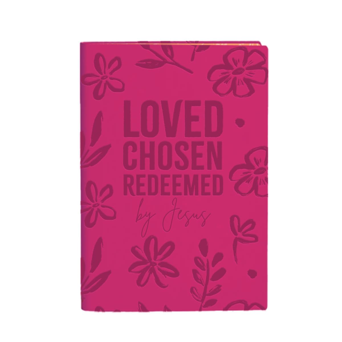Kerusso - Loved Chosen Redeemed by Jesus - 8.4 x 5.5 Inch Soft Touch Faux Leather - Composition Journal Notebook, Fuchsia Pink