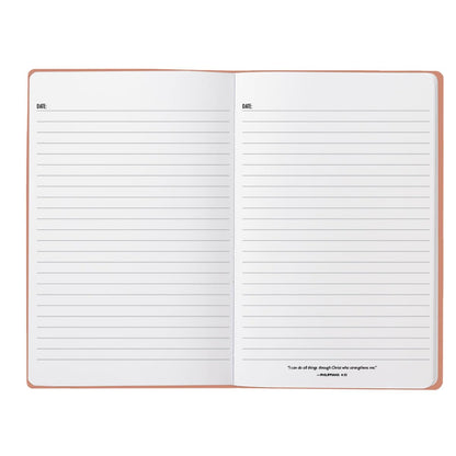 Kerusso - Faith Hope Love - 1 Cor. 13:13-8.4 x 5.5 Inch Soft Touch Faux Leather - Composition Journal Notebook, Peach