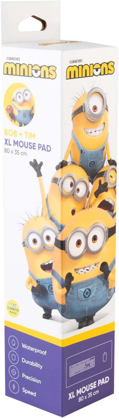 Grupo Erik | Tapis de Souris XXL Les Minions - Tapis de Bureau | 80 x 35 cm Sous Main Bureau, Tapis de Souris Gamer, Déco Bureau