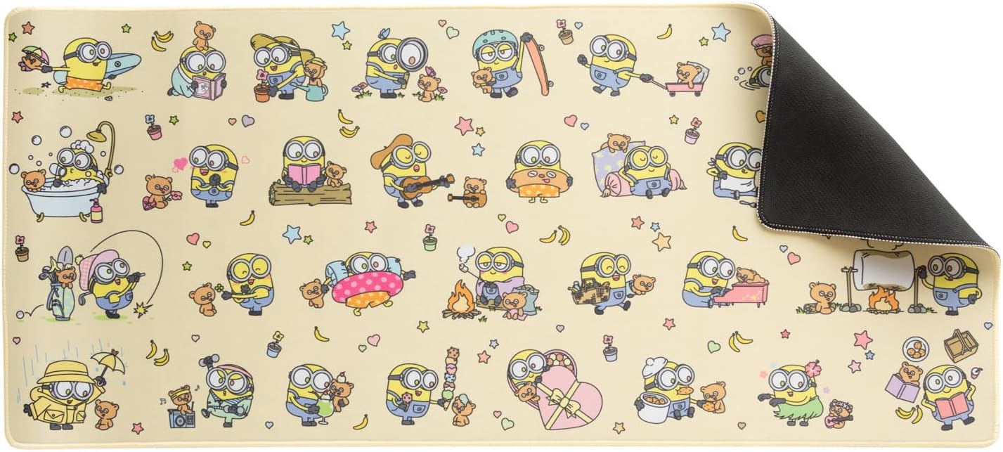 Grupo Erik | Tapis de Souris XXL Les Minions - Tapis de Bureau | 80 x 35 cm Sous Main Bureau, Tapis de Souris Gamer, Déco Bureau