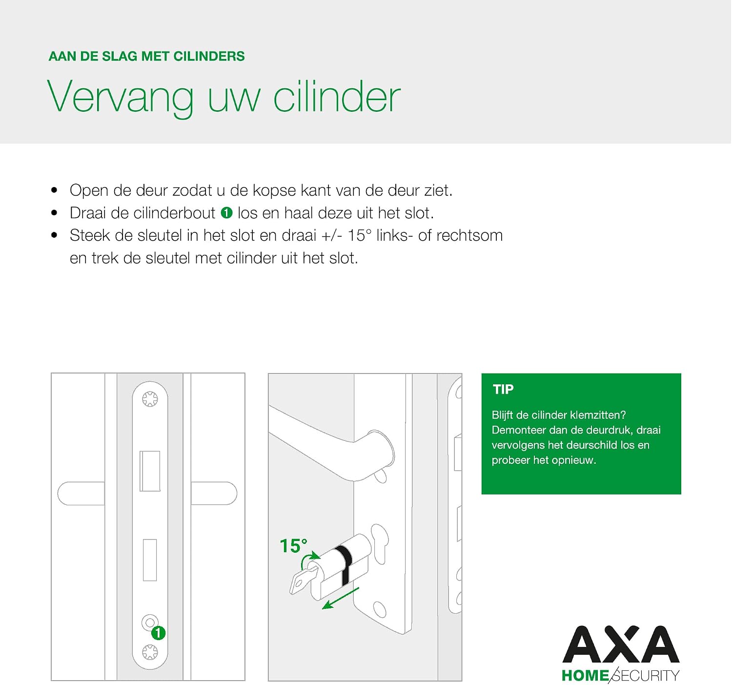 Axa Dubbel Cilinderslot - 30/30 Mm - Security - Veiligheidscilinder Vernikkeld - Skg2 - Incl. 9 Sleutels