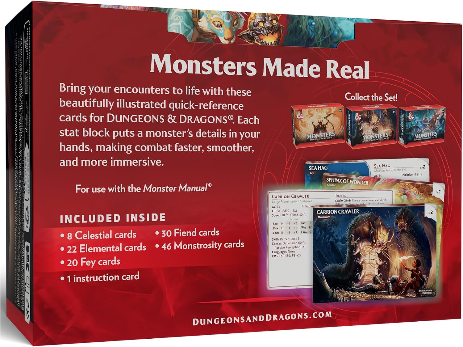 Dungeons & Dragons Reference Cards - Monsters (Mystical and Menacing) | D&D Accessories (English Version
