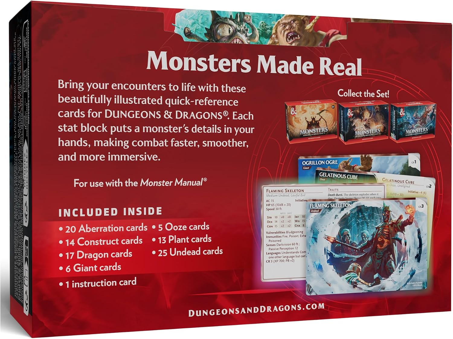 Dungeons & Dragons Reference Cards - Monsters (Fearsome and Ferocious) | D&D Accessories (English Version
