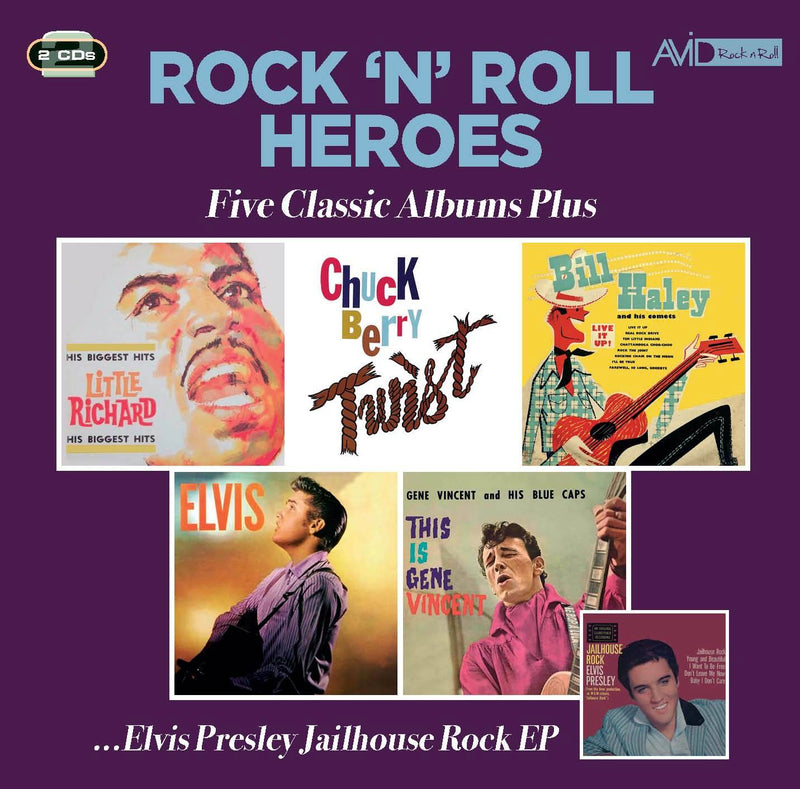 Rock 'N' Roll Heroes - Five Classic Albums Plus: His Biggest Hits/Twist/Live It Up/Elvis/This Is Gene Vincent