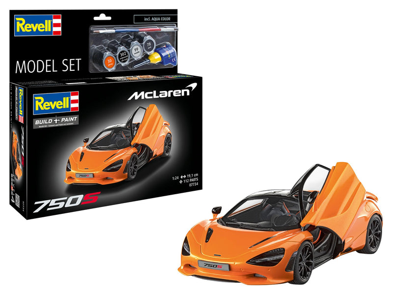 Revell 67734 Model Set McLaren 750S 1:24 Scale Unbuilt/Unpainted Plastic Model Kit with Accessories