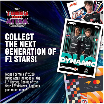 Topps Turbo Attax F1 2026 Officiële ruilkaartspelpakket | Formule 1 2026 Turbo Attax