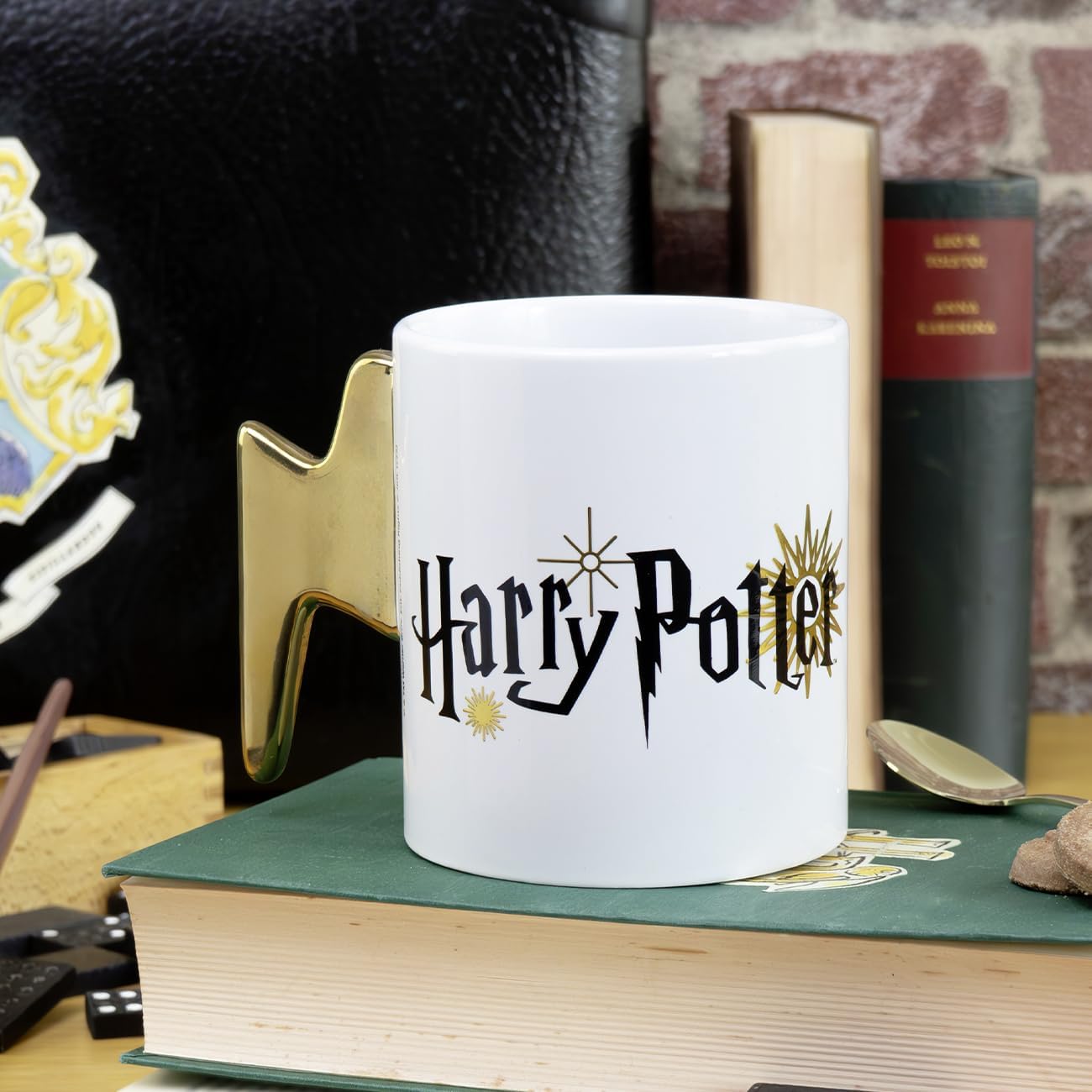 Tasse HP Brille Blitzgriff 460ml | Harry Potter | Hogwarts | Kaffee | Tee | Kakao| Becher | Keramiktasse | Keramikbecher | Geschenk | Geburtstag | Weihnachten | Blitz | Goldeffekt | Keramik