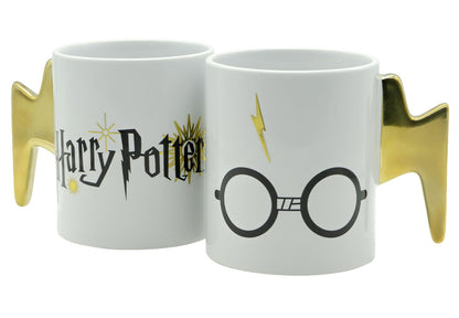Tasse HP Brille Blitzgriff 460ml | Harry Potter | Hogwarts | Kaffee | Tee | Kakao| Becher | Keramiktasse | Keramikbecher | Geschenk | Geburtstag | Weihnachten | Blitz | Goldeffekt | Keramik