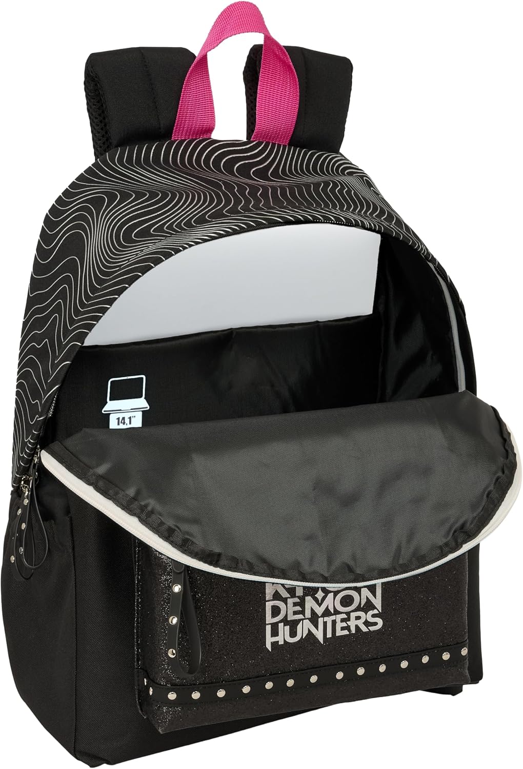 K-POP Demon Hunters - ENERGY - Laptop Backpack 14.1", Ideal for Young People of Different Ages, Comfortable and Versatile, Resistance, 31x13x43cm