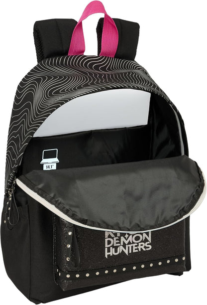 K-POP Demon Hunters - ENERGY - Laptop Backpack 14.1", Ideal for Young People of Different Ages, Comfortable and Versatile, Resistance, 31x13x43cm