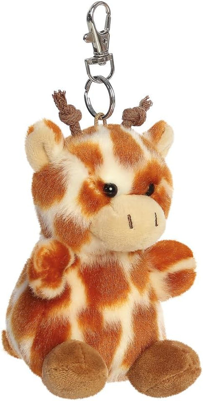 AURORA - 34448 – Palmenfreunde Safara-Giraffe, zum Anklippen, 10 cm, Plüschtier – lustiges Sammelplüsch für Kinder und Erwachsene – perfekt für Geburtstage, Geschenke oder jeden Anlass – Orange