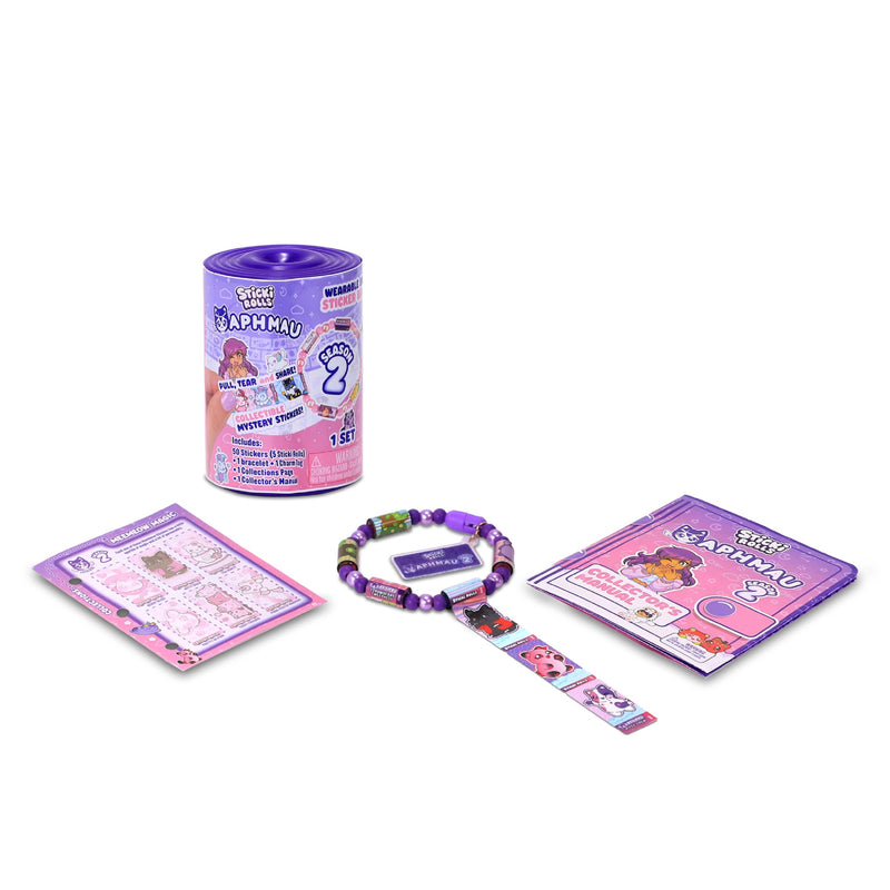 Sticki Rolls X Aphmau S2 Capsules - Surprise Blind Pack, Includes 50 Stickers, Custom Bracelet & Charm, Kawaii Collectable Fun