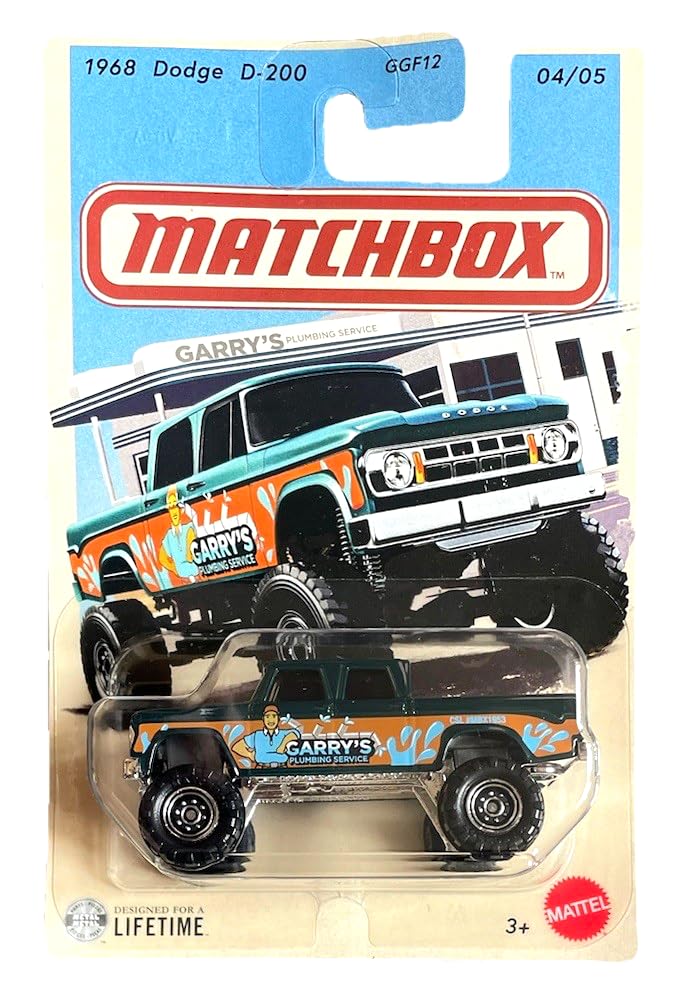 Matchbox - 1968 Dodge D-200-4/5 Truck Series 2026-1:64 Model Car Children's Toy Pickup USA 4x4 - Licensed Model with Offroad Look - Mattel JJR48