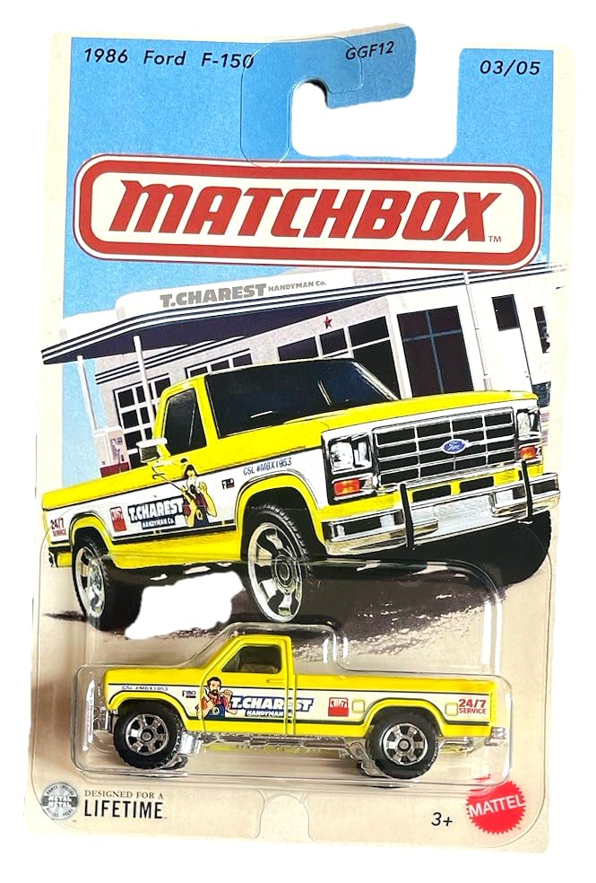 Matchbox - 1986 Ford F150-3/5 Truck Series 2026-1:64 Model Car Children's Toy Pickup - Licensed Model - Yellow - Mattel JJR47