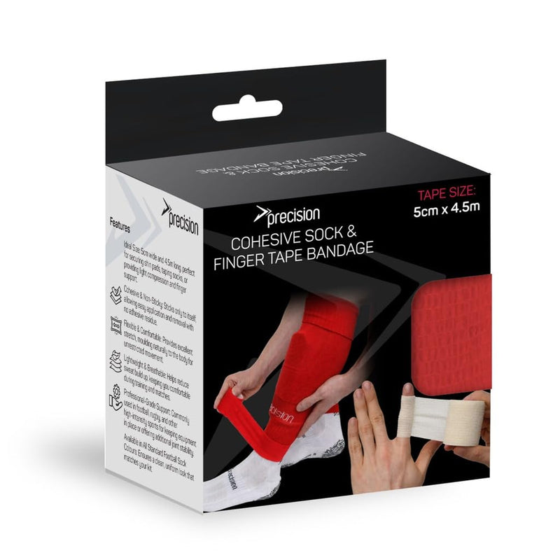 Precision Cohesive Sock & Finger Tape Bandage (Red, 5cm x 4.5m)