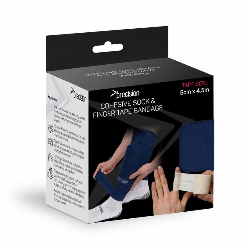 Precision Cohesive Sock & Finger Tape Bandage (Navy, 5cm x 4.5m)
