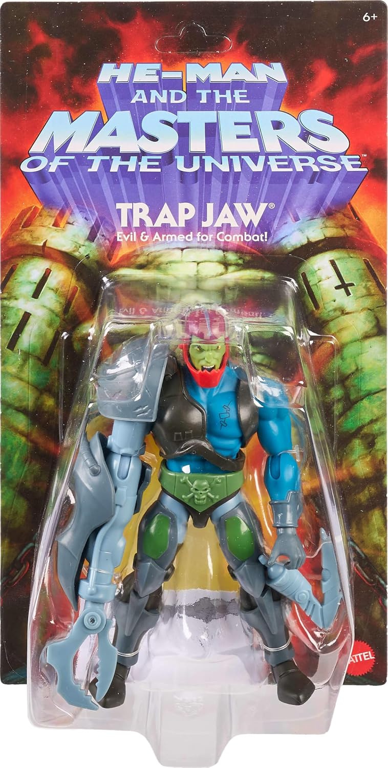 Masters of the Universe Origins 200X Trap Jaw 5.5in Action Figure | MOTU Cartoon Collection Villain Figure, 1980s TV Inspired Evil Warrior with Arm Claw & Hook Accessories