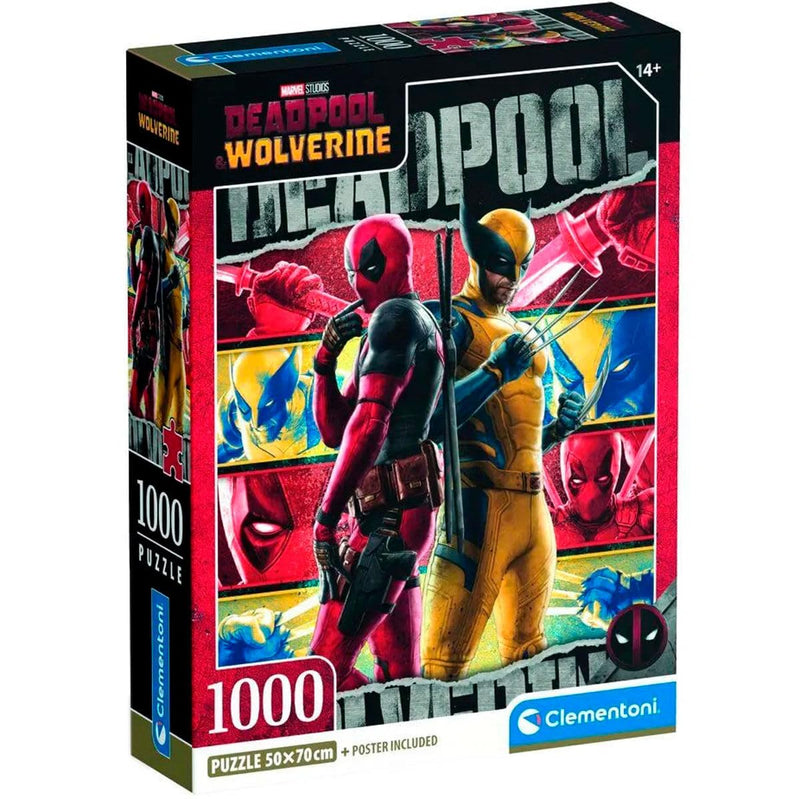 Clementoni Puzzle Marvel Deadpool 1000 Stücke, Compact Box | Puzzle für Erwachsene 14 - 99 Jahre, Geschenk für Mann und Frau, Made in Italy, 37050