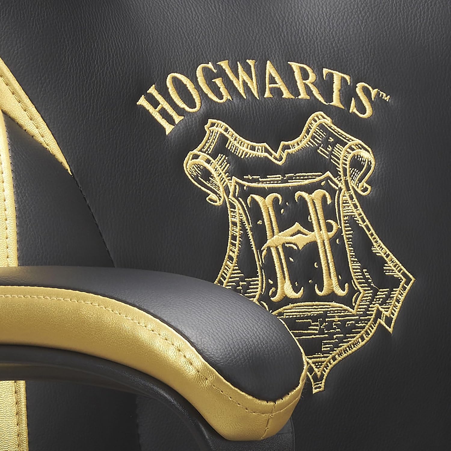 Subsonic Harry Potter - Junior gamer chair - Gaming office chair Black and gold - Official License | Official Harry Potter black & gold gamer office chair — 5cm HD foam, embroidery, ergonomic & height-adjustable rocking seat