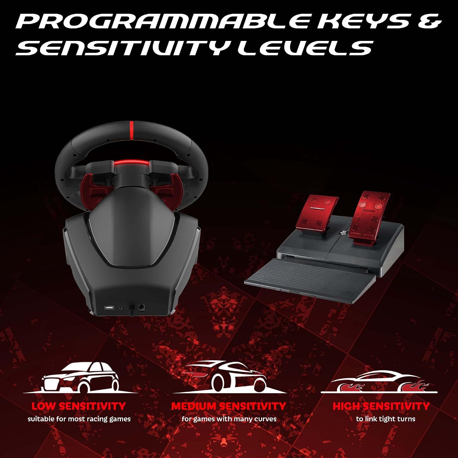 Subsonic Superdrive 270 GT Racing Wheel Xbox Series Switch 2/Switch PS4 PC | Steering Wheel, Dual Joysticks, Pedals, Gear Shifter for GTA 6 & Farming Simulator - Vibration, Diameter 27 cm, Rotation 270°