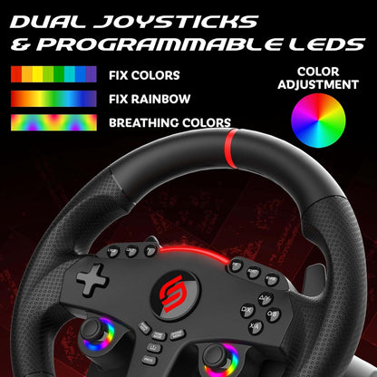 Subsonic Superdrive 270 GT Racing Wheel Xbox Series Switch 2/Switch PS4 PC | Steering Wheel, Dual Joysticks, Pedals, Gear Shifter for GTA 6 & Farming Simulator - Vibration, Diameter 27 cm, Rotation 270°