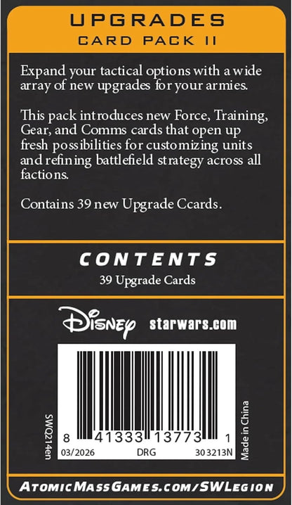 Asmodee | Star Wars: Legion Upgrades Card Pack II | Miniatures Game | Expand your tactical options with 60 essential upgrade cards for your units and commanders. 2 players | 90 mins | Ages 14+