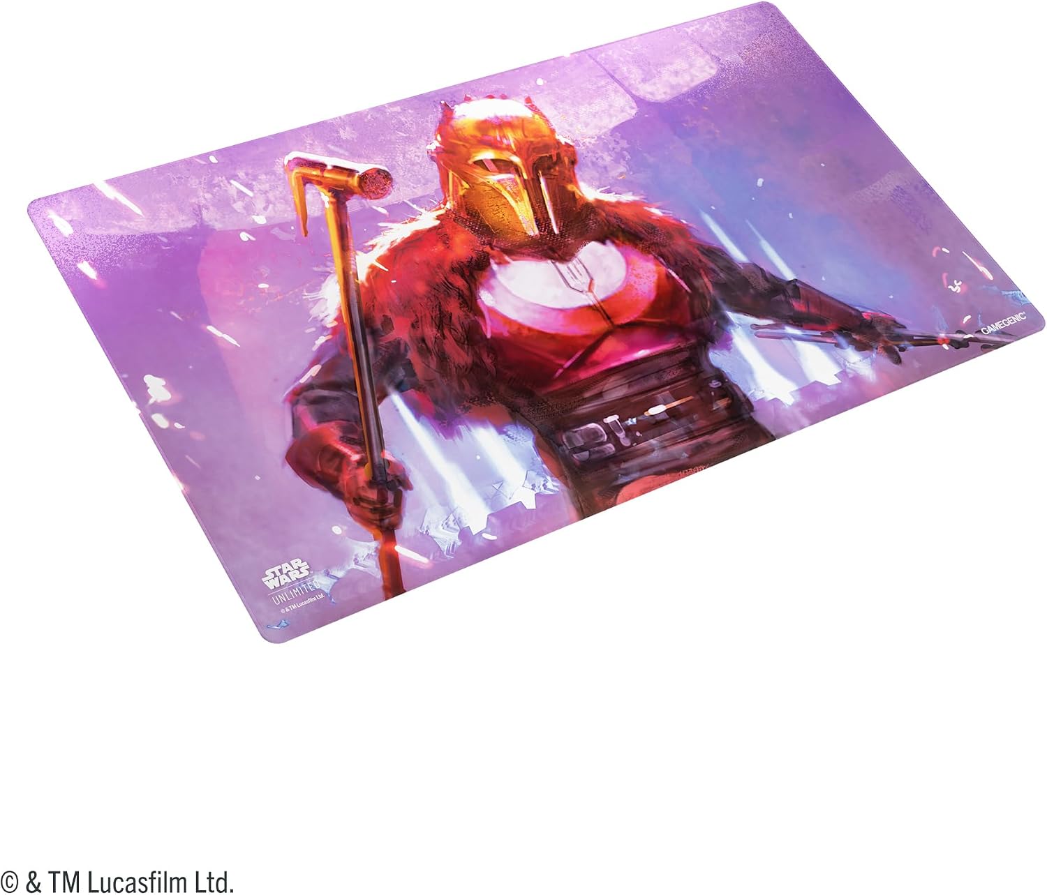 Gamegenic | Star Wars Unlimited Shiny Playmat - The Armourer | A striking, shiny finish game mat featuring The Armourer, designed for card protection and style.