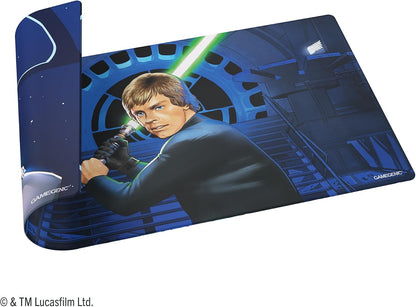 Gamegenic | Star Wars Unlimited Double-Sided Playmat - Luke vs Palpatine | A versatile double-sided mat featuring Jedi Luke Skywalker and Emperor Palpatine for epic battles.