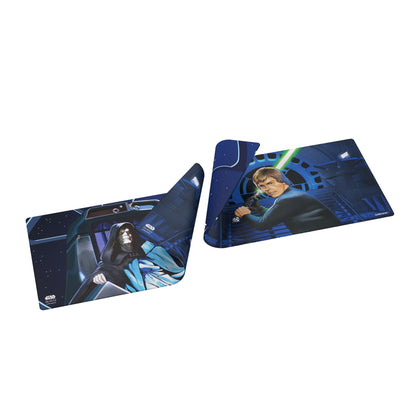 Gamegenic | Star Wars Unlimited Double-Sided Playmat - Luke vs Palpatine | A versatile double-sided mat featuring Jedi Luke Skywalker and Emperor Palpatine for epic battles.