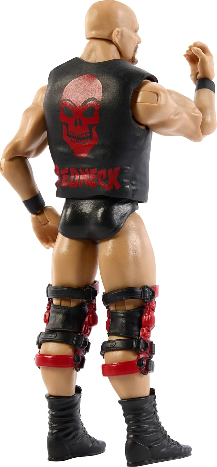 Mattel WWE “Stone Cold” Steve Austin Action Figure, Main Event Series #167, 6-inch Collectible Superstar with 14 Articulation Points & Life-Like Look