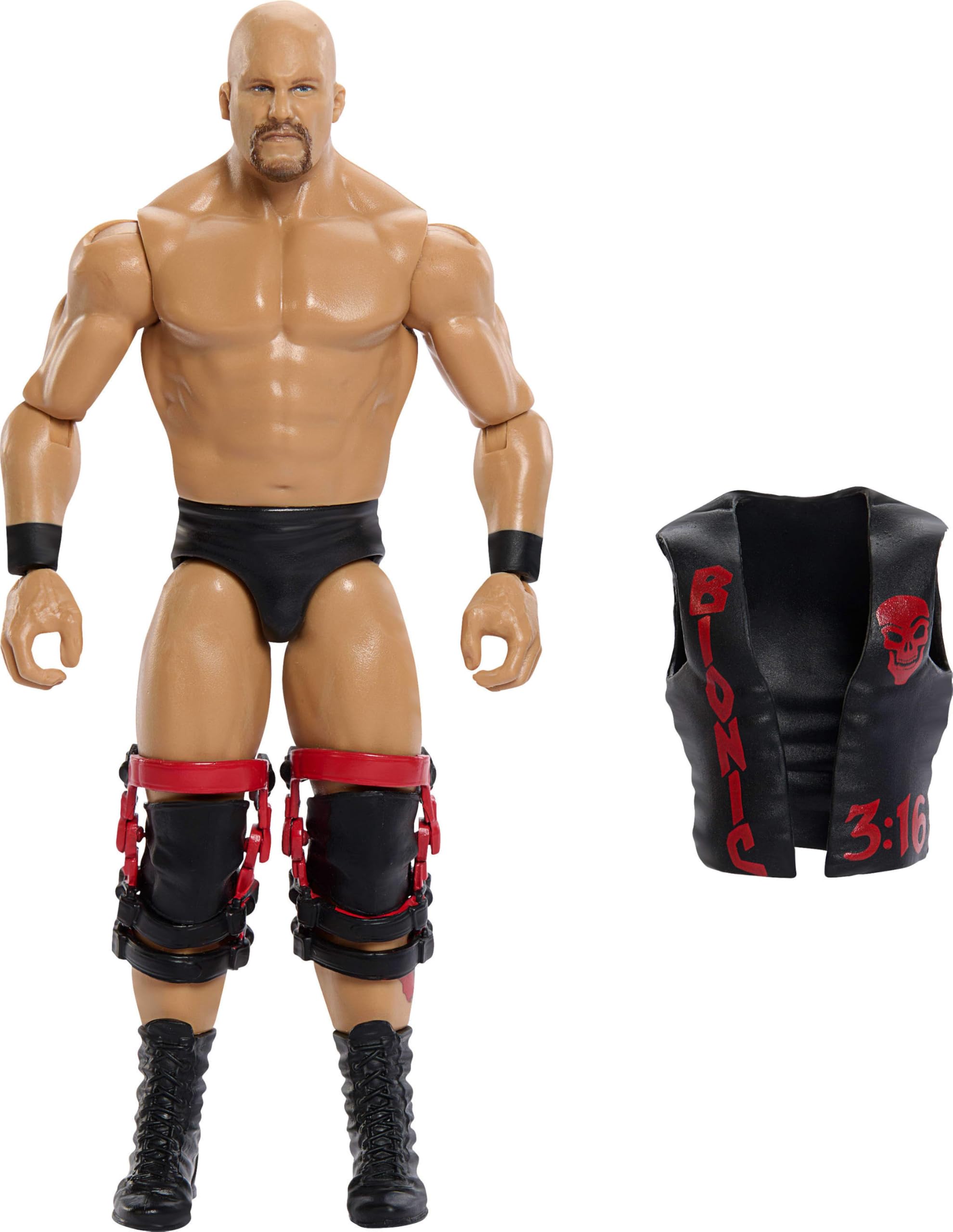 Mattel WWE “Stone Cold” Steve Austin Action Figure, Main Event Series #167, 6-inch Collectible Superstar with 14 Articulation Points & Life-Like Look